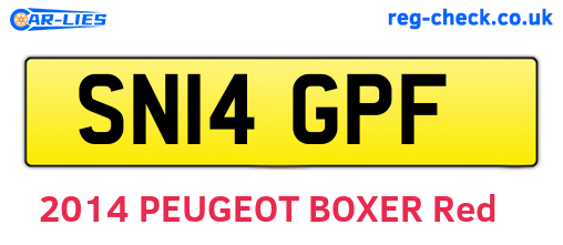 SN14GPF are the vehicle registration plates.