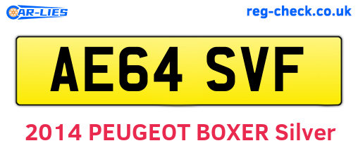 AE64SVF are the vehicle registration plates.
