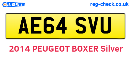 AE64SVU are the vehicle registration plates.