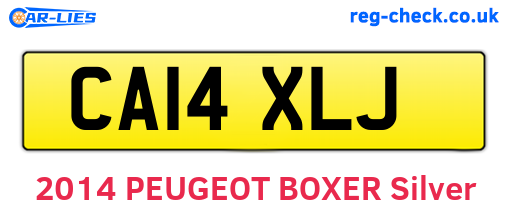 CA14XLJ are the vehicle registration plates.