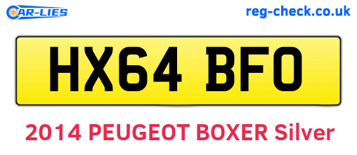 HX64BFO are the vehicle registration plates.