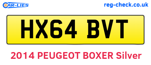 HX64BVT are the vehicle registration plates.