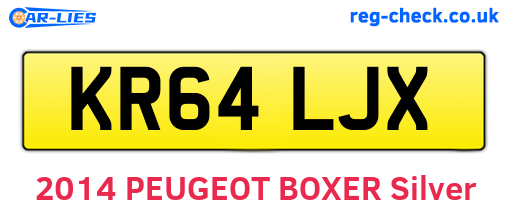 KR64LJX are the vehicle registration plates.