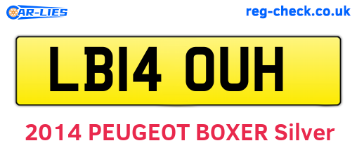 LB14OUH are the vehicle registration plates.