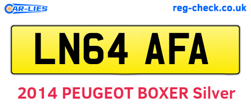 LN64AFA are the vehicle registration plates.
