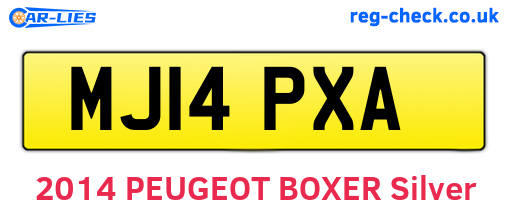 MJ14PXA are the vehicle registration plates.
