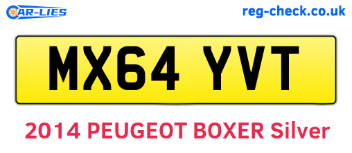 MX64YVT are the vehicle registration plates.