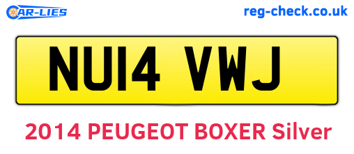 NU14VWJ are the vehicle registration plates.