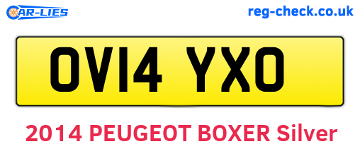 OV14YXO are the vehicle registration plates.