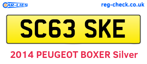 SC63SKE are the vehicle registration plates.