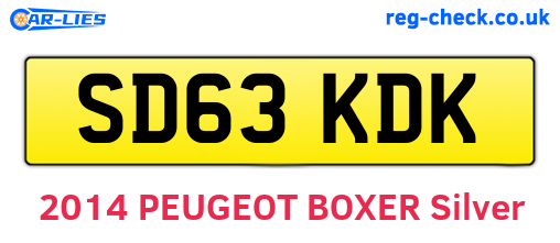 SD63KDK are the vehicle registration plates.