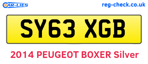 SY63XGB are the vehicle registration plates.