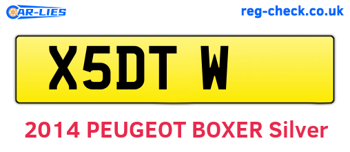 X5DTW are the vehicle registration plates.