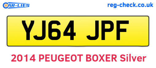YJ64JPF are the vehicle registration plates.