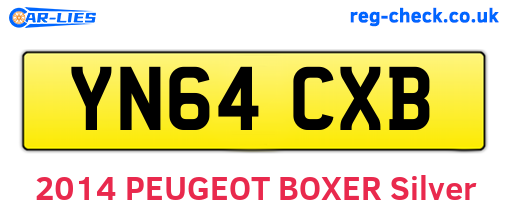 YN64CXB are the vehicle registration plates.