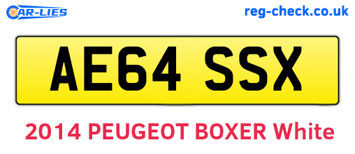 AE64SSX are the vehicle registration plates.