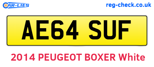 AE64SUF are the vehicle registration plates.