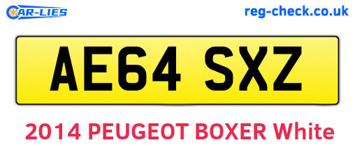 AE64SXZ are the vehicle registration plates.