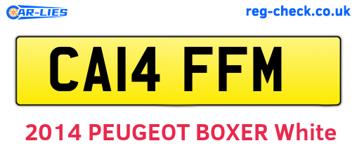 CA14FFM are the vehicle registration plates.