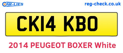 CK14KBO are the vehicle registration plates.