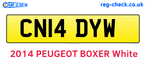 CN14DYW are the vehicle registration plates.