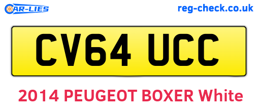 CV64UCC are the vehicle registration plates.