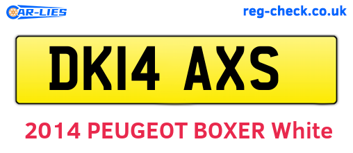 DK14AXS are the vehicle registration plates.