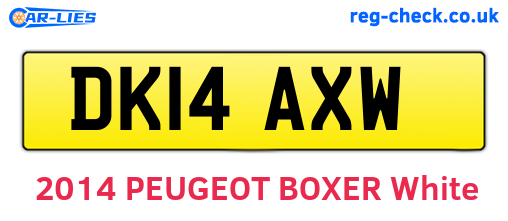 DK14AXW are the vehicle registration plates.