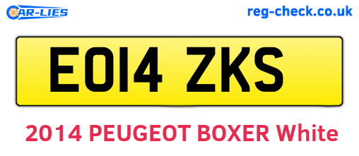 EO14ZKS are the vehicle registration plates.