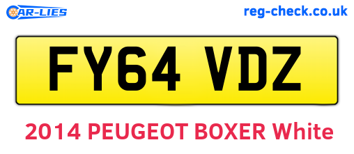 FY64VDZ are the vehicle registration plates.
