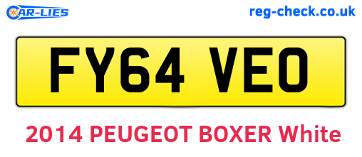 FY64VEO are the vehicle registration plates.