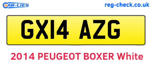 GX14AZG are the vehicle registration plates.