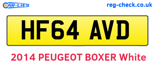 HF64AVD are the vehicle registration plates.