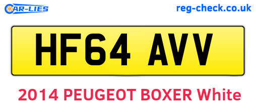 HF64AVV are the vehicle registration plates.