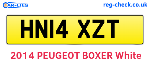 HN14XZT are the vehicle registration plates.