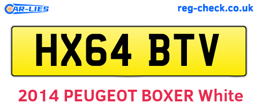 HX64BTV are the vehicle registration plates.