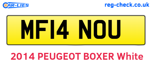 MF14NOU are the vehicle registration plates.