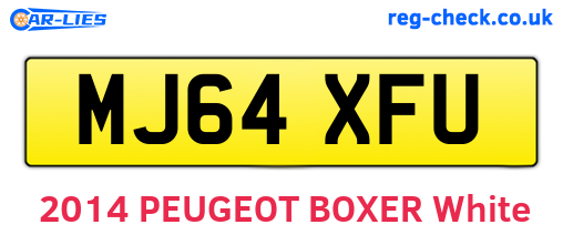 MJ64XFU are the vehicle registration plates.