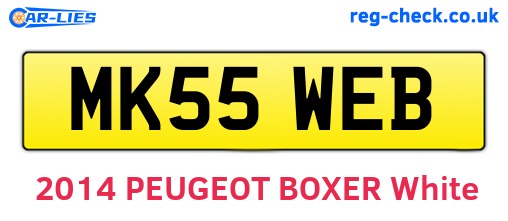 MK55WEB are the vehicle registration plates.