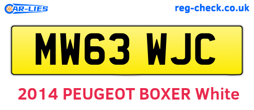 MW63WJC are the vehicle registration plates.