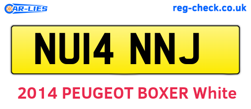 NU14NNJ are the vehicle registration plates.