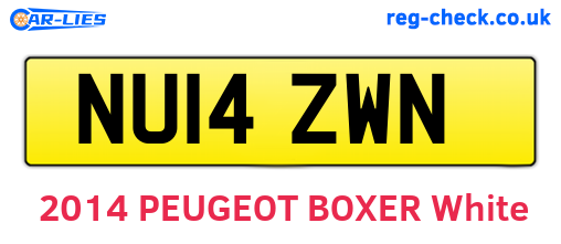 NU14ZWN are the vehicle registration plates.