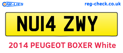 NU14ZWY are the vehicle registration plates.