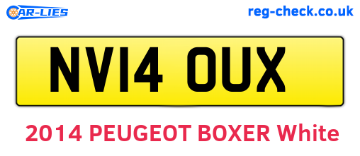 NV14OUX are the vehicle registration plates.