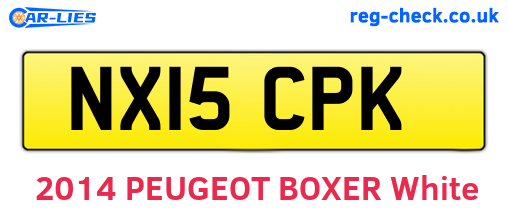 NX15CPK are the vehicle registration plates.