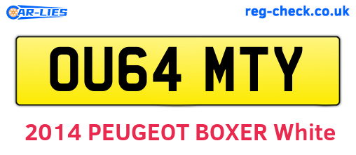 OU64MTY are the vehicle registration plates.