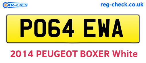 PO64EWA are the vehicle registration plates.