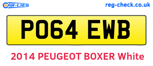 PO64EWB are the vehicle registration plates.