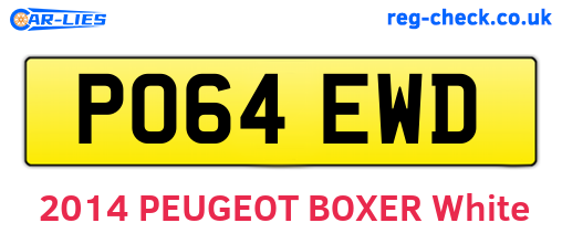 PO64EWD are the vehicle registration plates.