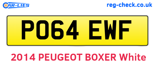 PO64EWF are the vehicle registration plates.
